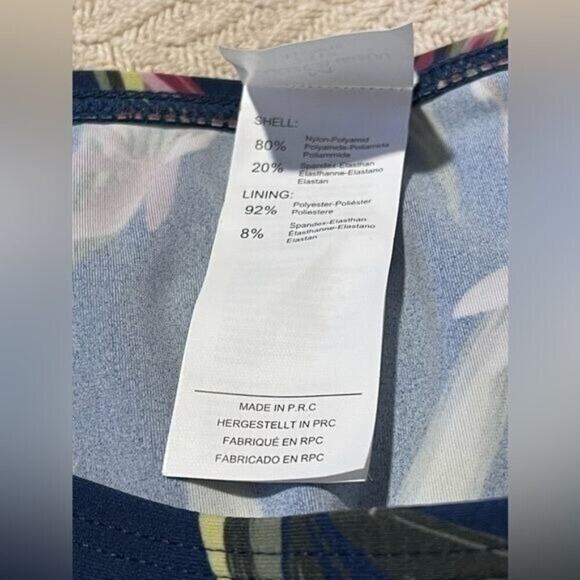 Cupshe Women’s Bikini Set Medium Blue Floral High Waist Two Piece Swimsuit Suit - Picture 5 of 8